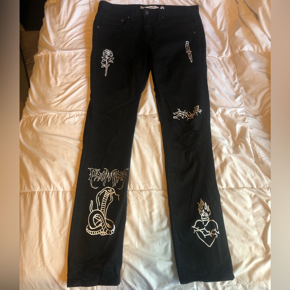 Black Broken Promises men or women jeans